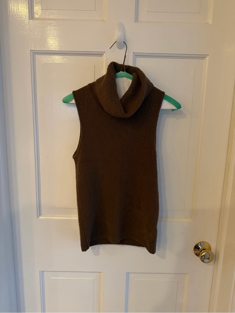Splendid x Cella Jane Blog Cowl Neck Sweater Vest Brown XS